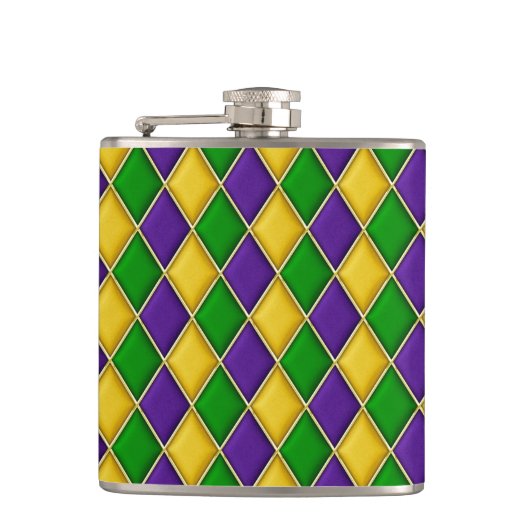 Harlequin Mardi Gras Flachmann (Vorderseite)