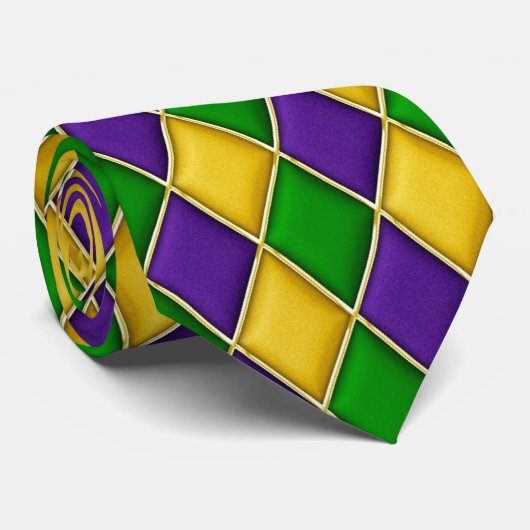 Harlequin Mardi Gras Pattern Krawatte (Gerollt)