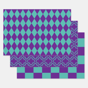 Harlequin marokkanisches Schachbrett DIY Colors Li Geschenkpapier Set