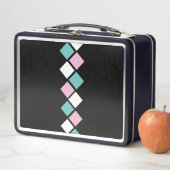 Harlequin Metal Lunchbox (Schwarz, Aqua & Pink) (Beispiel)