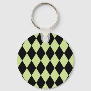 Harlequin Mint und Black Schlüsselanhänger
