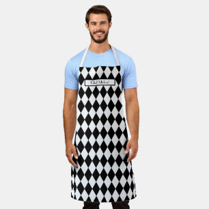 Harlequin-Muster DIY Farben Schwarz Weiß SV Schürze