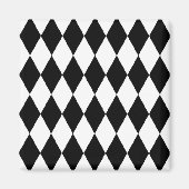 Harlequin-Muster, elegantes Schwarz-Weiß-Design Magnet (Vorne)