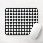Harlequin-Muster, elegantes Schwarz-Weiß-Design Mousepad (Mit Mouse)