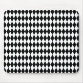 Harlequin-Muster, elegantes Schwarz-Weiß-Design Mousepad (Vorne)