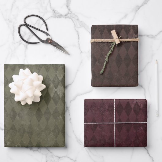 Harlequin-Muster Geschenkpapier Set (Vorderseite)