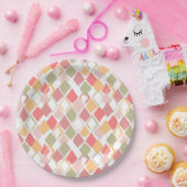 Harlequin Muster in Popkeln Sommerfarben Pappteller (Party)