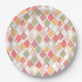Harlequin Muster in Popkeln Sommerfarben Pappteller (Vorderseite)