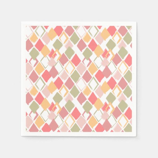 Harlequin Muster in Popkeln Sommerfarben Serviette (Vorderseite)