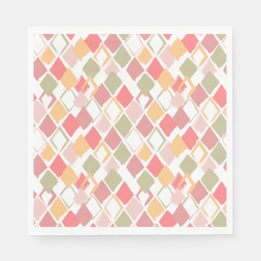 Harlequin Muster in Popkeln Sommerfarben Serviette (Vorderseite)