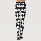 Harlequin Muster Schwarz-Weiß-Leggings Leggings (Rückseite)