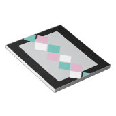 Harlequin Notepad (Schwarz, Aqua und Rosa) Notizblock (angewinkelt)