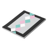 Harlequin Notepad (Schwarz, Aqua und Rosa) Notizblock (Rotiert)