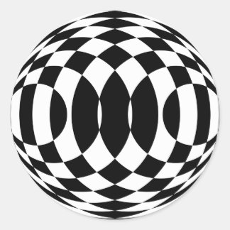 Harlequin Op-Art (Stickers) Runder Aufkleber