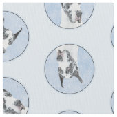Harlequin Original Dog Art Stoff (Nahaufnahme)