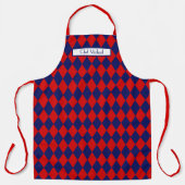 Harlequin Pattern DIY Colors Navy Red SV Schürze (Vorderseite)