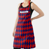 Harlequin Pattern DIY Colors Navy Red SV Schürze (InSitu)