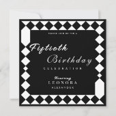 Harlequin Pattern Erwachsene Geburtstagsparty Einladung (Vorderseite)