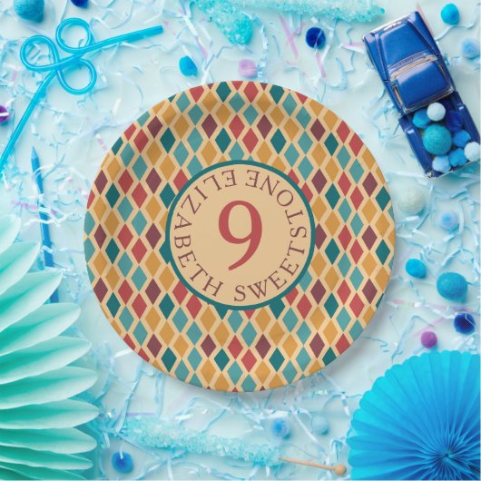 Harlequin Pattern Pappteller (Party)