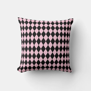 Harlequin Pink und Black Kissen