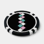 Harlequin-Poker-Chips (Schwarz, Aqua und Rosa) Pokerchips (Einzeln)