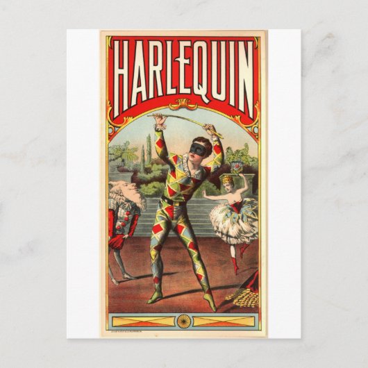Harlequin Postkarte (Vorderseite)