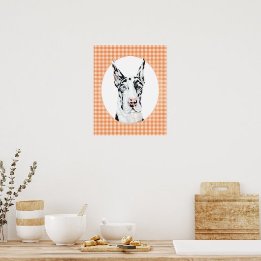Harlequin Pup Peach Poster (Küche)