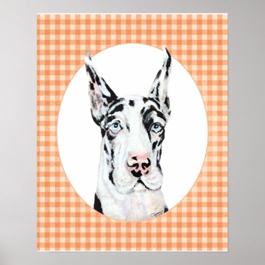 Harlequin Pup Peach Poster (Vorne)