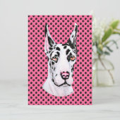 Harlequin Pup Pink Croppe Event oder Party Einladung (Stehend Vorderseite)