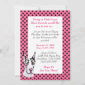 Harlequin Pup Pink Croppe Event oder Party Einladung (Rückseite)