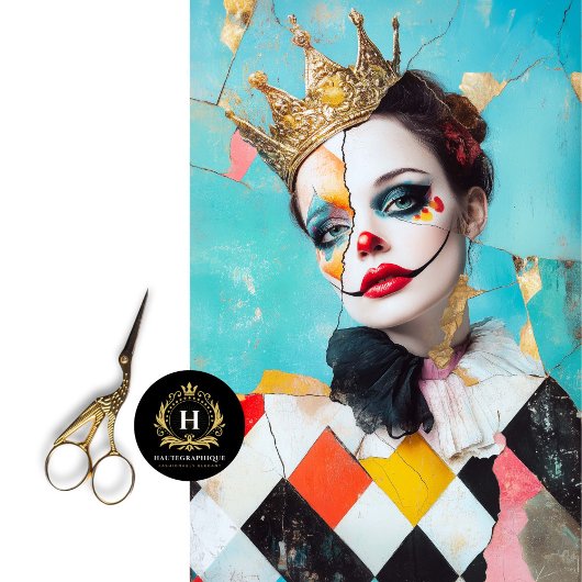 Harlequin Queen Abstrakt Decoupage Seidenpapier