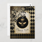 Harlequin Queen Bee Vielen Dank Postkarte (Vorne/Hinten)