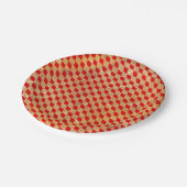 Harlequin Red Vintag Pappteller (Schrägansicht)