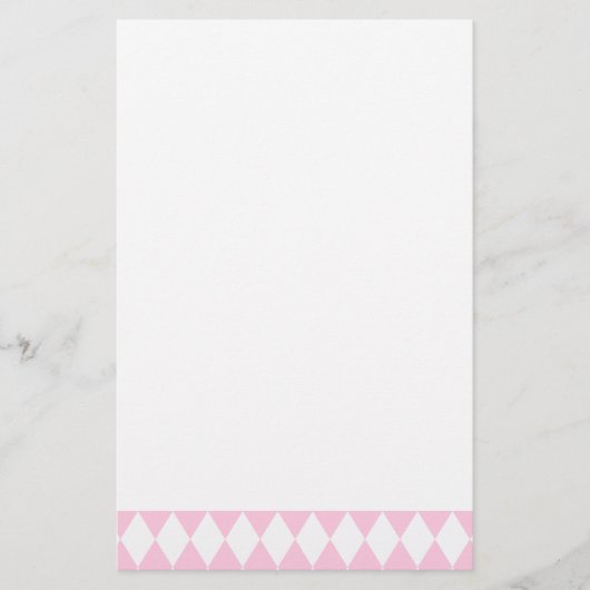 Harlequin Rosa und Weiß Briefpapier (Vorderseite)