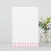 Harlequin Rosa und Weiß Briefpapier (Stehend Vorderseite)