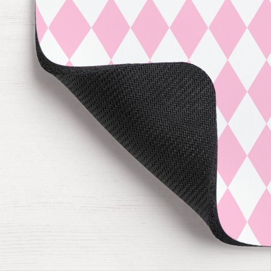 Harlequin Rosa und Weiß Mousepad (Ecke)