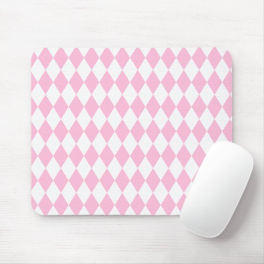 Harlequin Rosa und Weiß Mousepad (Mit Mouse)
