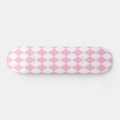 Harlequin Rosa und Weiß Skateboard (Horizontal)