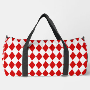 Harlequin-Rotweiße Duffle Bag
