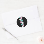 Harlequin Round Stickers (Schwarz, Aqua & Rosa) (Umschlag)