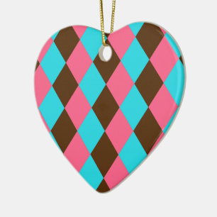 Harlequin, Schokolade Pastel Heart Ornament