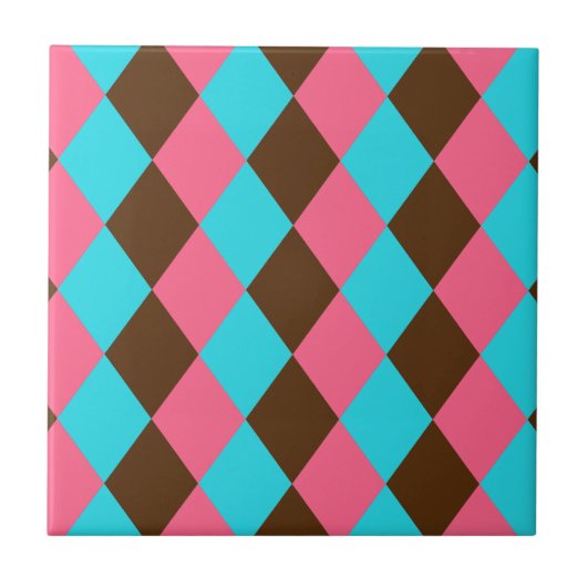 Harlequin, Schokolade Pastel Keramik Tile Fliese (Vorderseite)