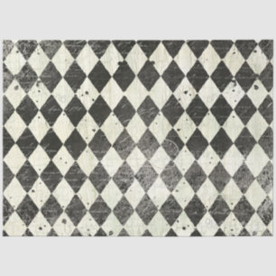 Harlequin Schwarz und Creme Ephemera Holz Decoupag Seidenpapier