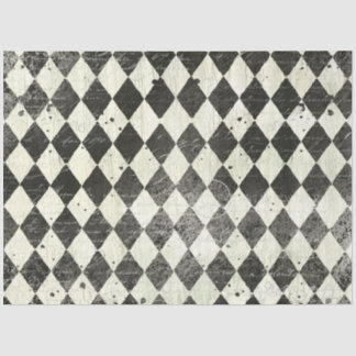 Harlequin Schwarz und Creme Ephemera Holz Decoupag Seidenpapier