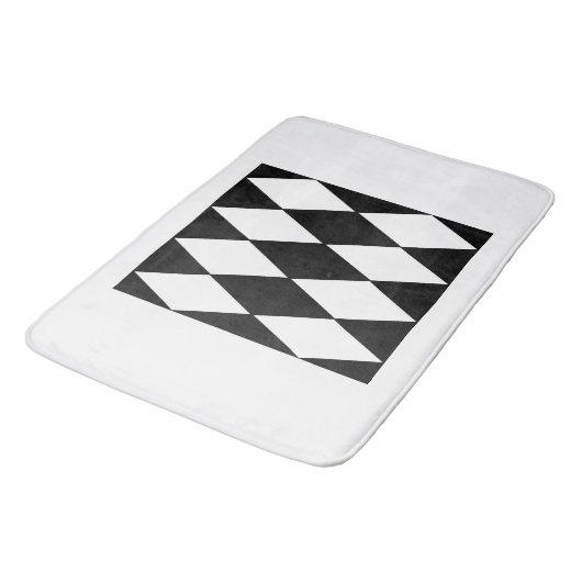 Harlequin, schwarz und weiß badematte (Schrägansicht)