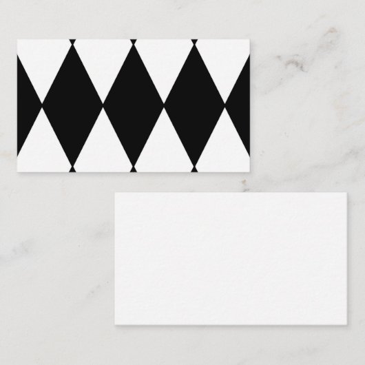 Harlequin, schwarz und weiß visitenkarte (Vorne/Hinten)