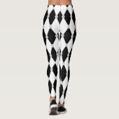 Harlequin Schwarz-weiß Rhombus Diamantform Leggings (Rückseite)
