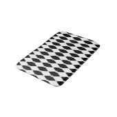 Harlequin Schwarz-weiß Rhombus Diamond Shape Badematte (Schrägansicht)