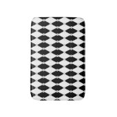 Harlequin Schwarz-weiß Rhombus Diamond Shape Badematte (Vorderseite Vertikal)