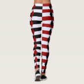 Harlequin Schwarz-weiße und rote Halloween-Legging Leggings (Rückseite)